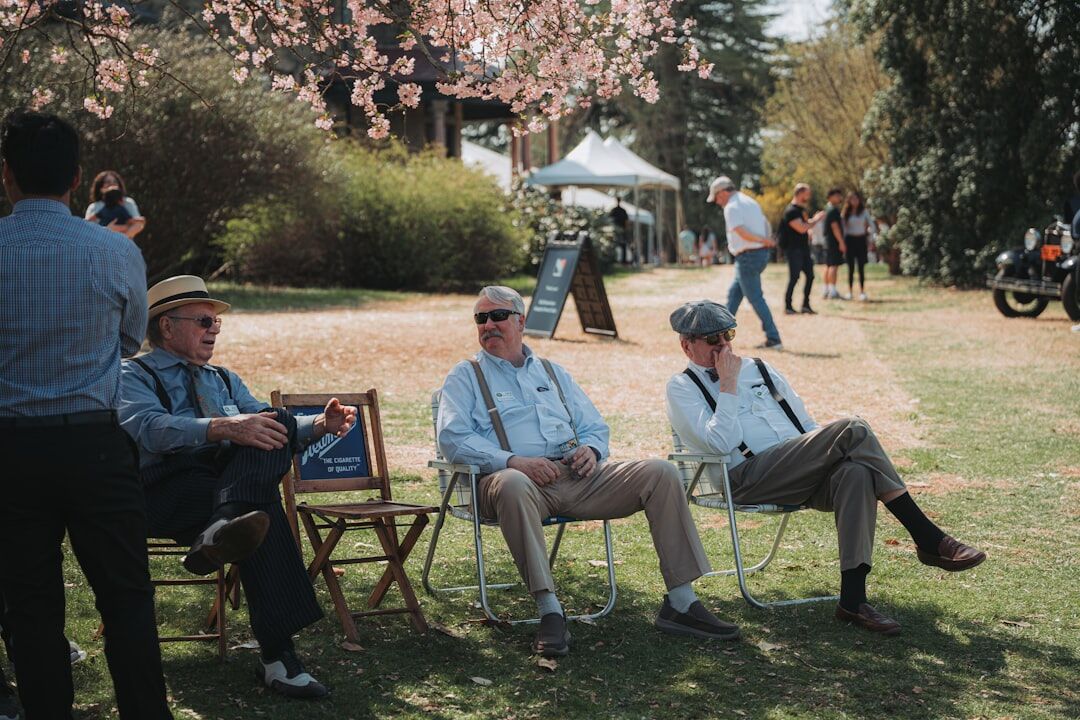 seniors enjoying cherry blossoms