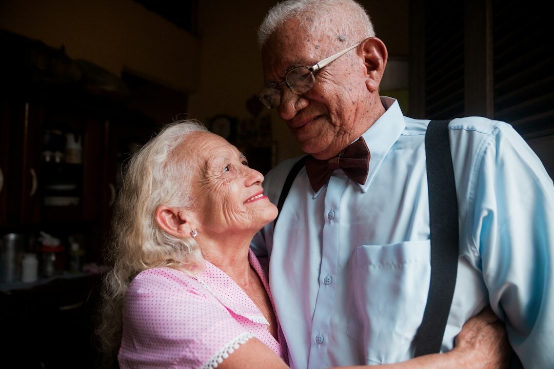 elderly singing together