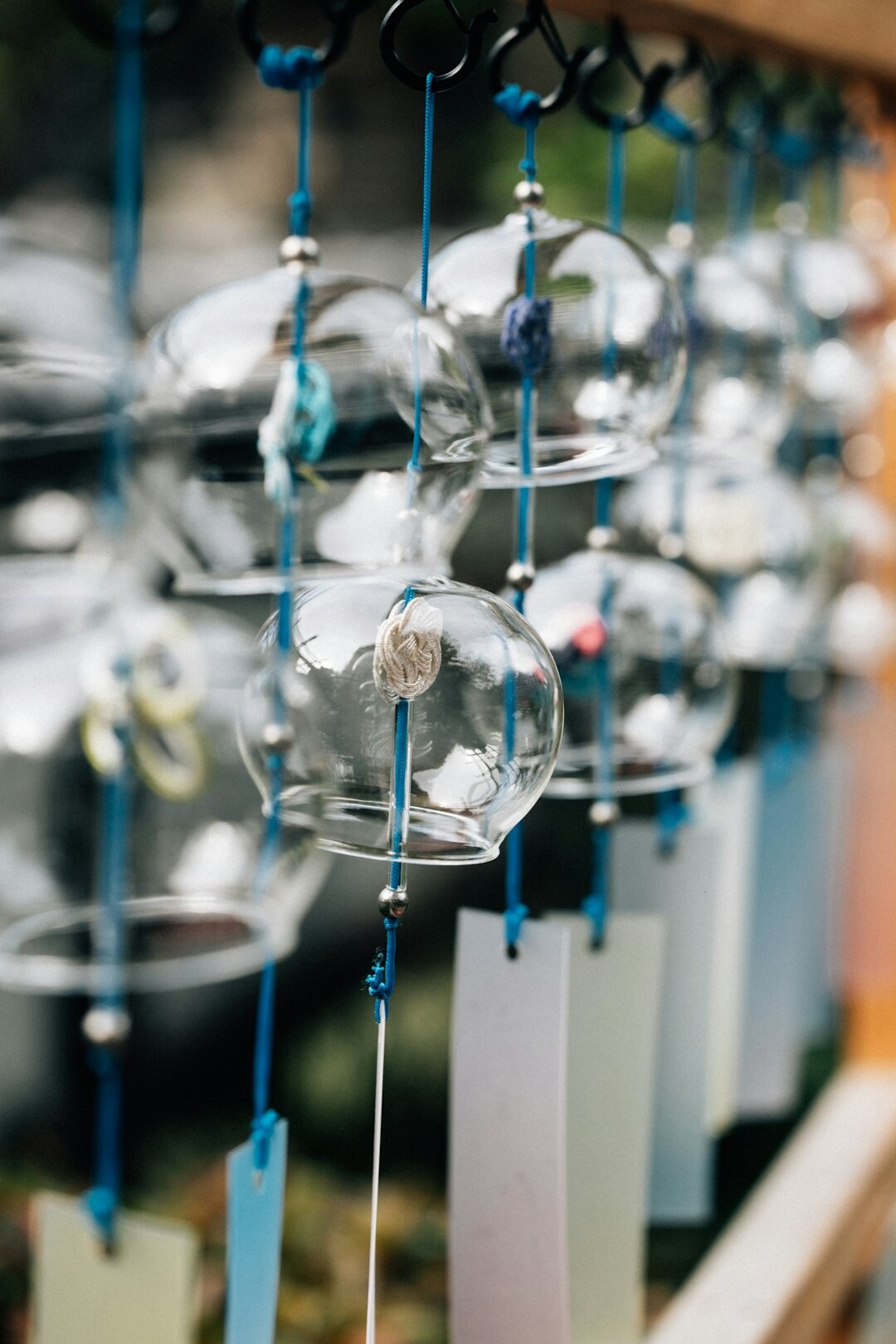 elderly making wind chimes