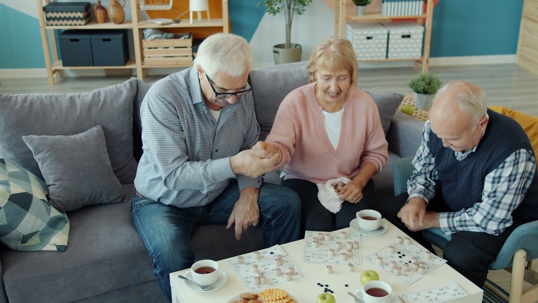 seniors having tea