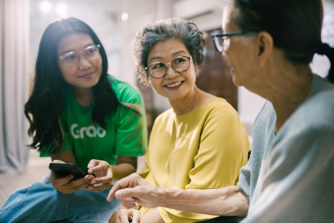 group of seniors chatting