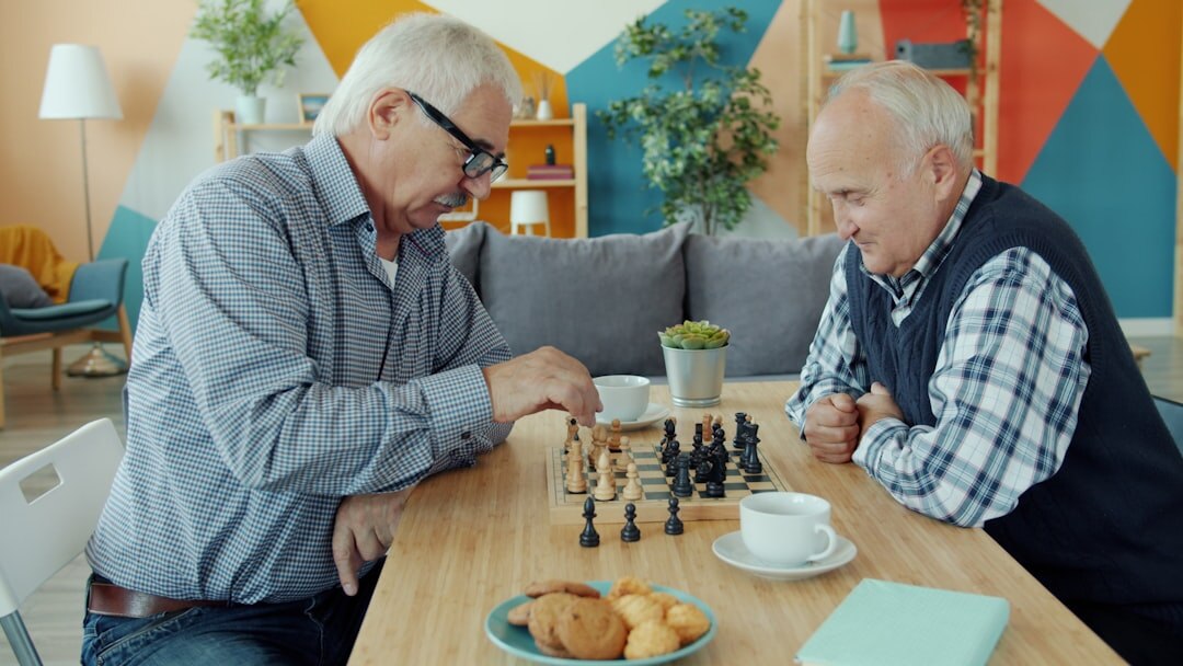 seniors playing board game
